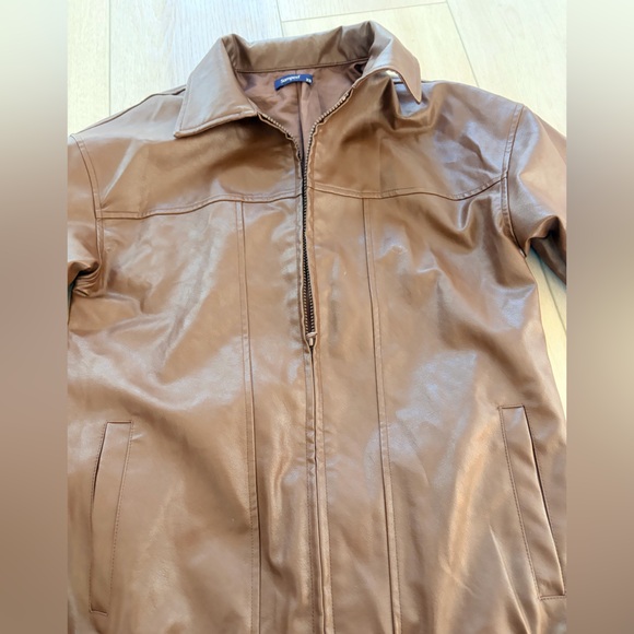 SAMPEEL Vegan Leather Jacket Women Faux Oversized Motorcycle Bomber Coats - Picture 5 of 6